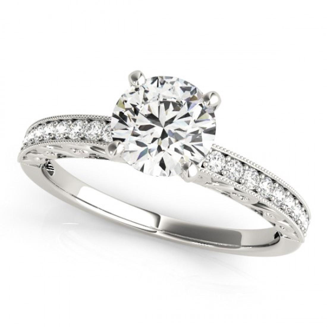 0.50 CTW Certified VS/SI Diamond Solitaire Micro Pave: 27240 - REF-72R4K ---- 0.50 CTW Certified VS/SI Diamond Solitaire Micro Pave Ring 18K White Gold ---- Luxury Designer Brand Ring Appraised at $4,000 Certificate Number US27240 18k White gold, Ring Siz