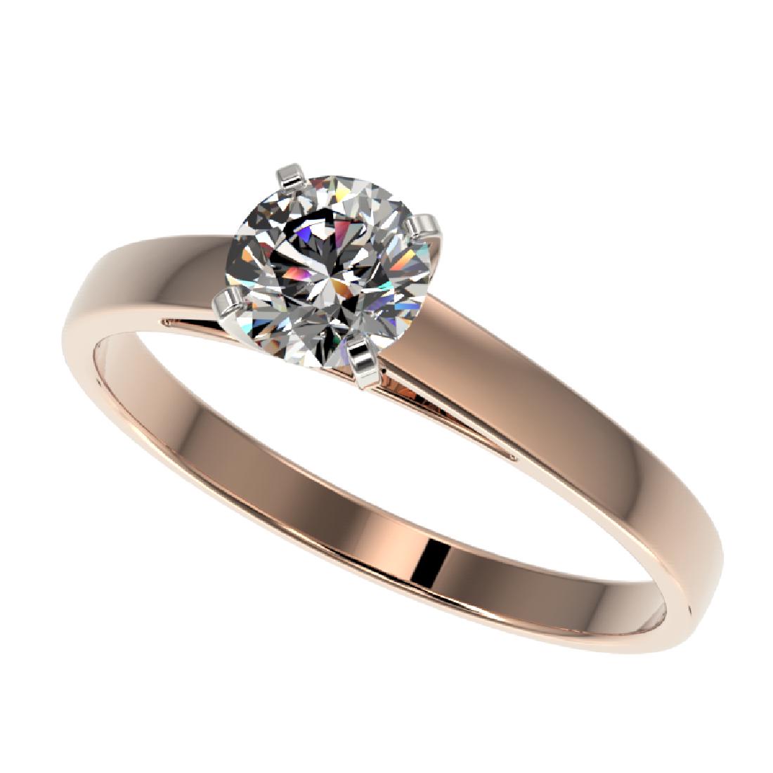 0.76 CTW Certified H-SI/I Quality Diamond Solitaire: REF-97X5T -36477 ---- 0.76 CTW Certified H-SI/I Quality Diamond Solitaire Engagement Ring 10K Rose Gold ---- Luxury Designer Brand Ring Appraised at $6,500 Certificate Number US36477 10k Rose gold, Ri