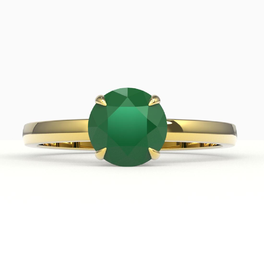 2 CTW Emerald Designer Inspired Solitaire Engagement: REF-34A2X -22221 ---- 2 CTW Emerald Designer Inspired Solitaire Engagement Ring 18K Yellow Gold ---- Luxury Designer Brand Ring Appraised at $2,250 Certificate Number US22221 18k Yellow gold, Ring Siz