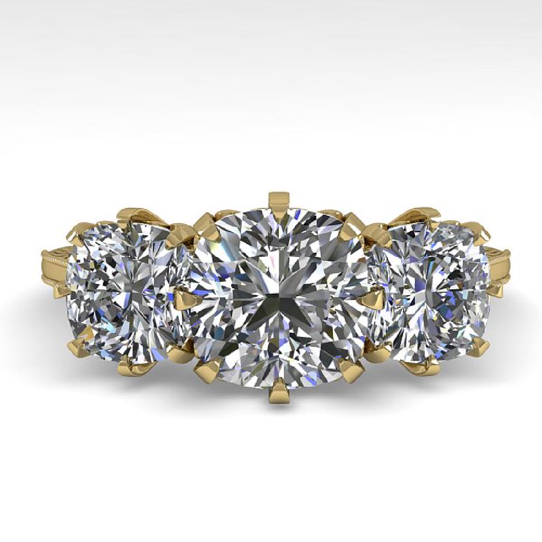 2 CTW Solitaire Past Present Future VS/SI Cushion: REF-414T2M -35788 ---- 2 CTW Solitaire Past Present Future VS/SI Cushion Diamond Ring 18K Yellow Gold ---- Luxury Designer Brand Ring Appraised at $22,100 Certificate Number US35788 18k Yellow gold, R