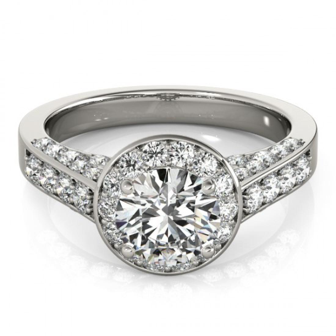 2.56 CTW Certified VS/SI Diamond Solitaire Halo Ring: REF-640M2H -26787 ---- 2.56 CTW Certified VS/SI Diamond Solitaire Halo Ring 18K White Gold ---- Luxury Designer Brand Ring Appraised at $40,250 Certificate Number US26787 18k White gold, Ring Size is 