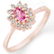 0.60 CTW Pink Sapphire & Diamond Ring 14K Rose Gold