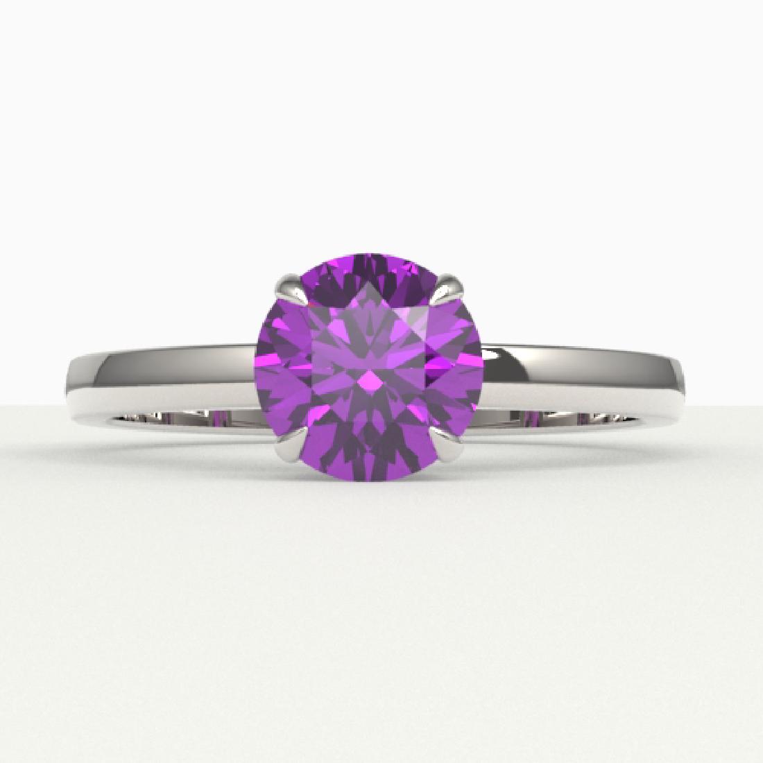 2 CTW Amethyst Designer Inspired Solitaire Engagement: REF-33K6W -22209 ---- 2 CTW Amethyst Designer Inspired Solitaire Engagement Ring 18K White Gold ---- Luxury Designer Brand Ring Appraised at $2,200 Certificate Number US22209 18k White gold, Ring Size