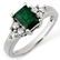 1.36 CTW Emerald & Diamond Ring 10K White Gold