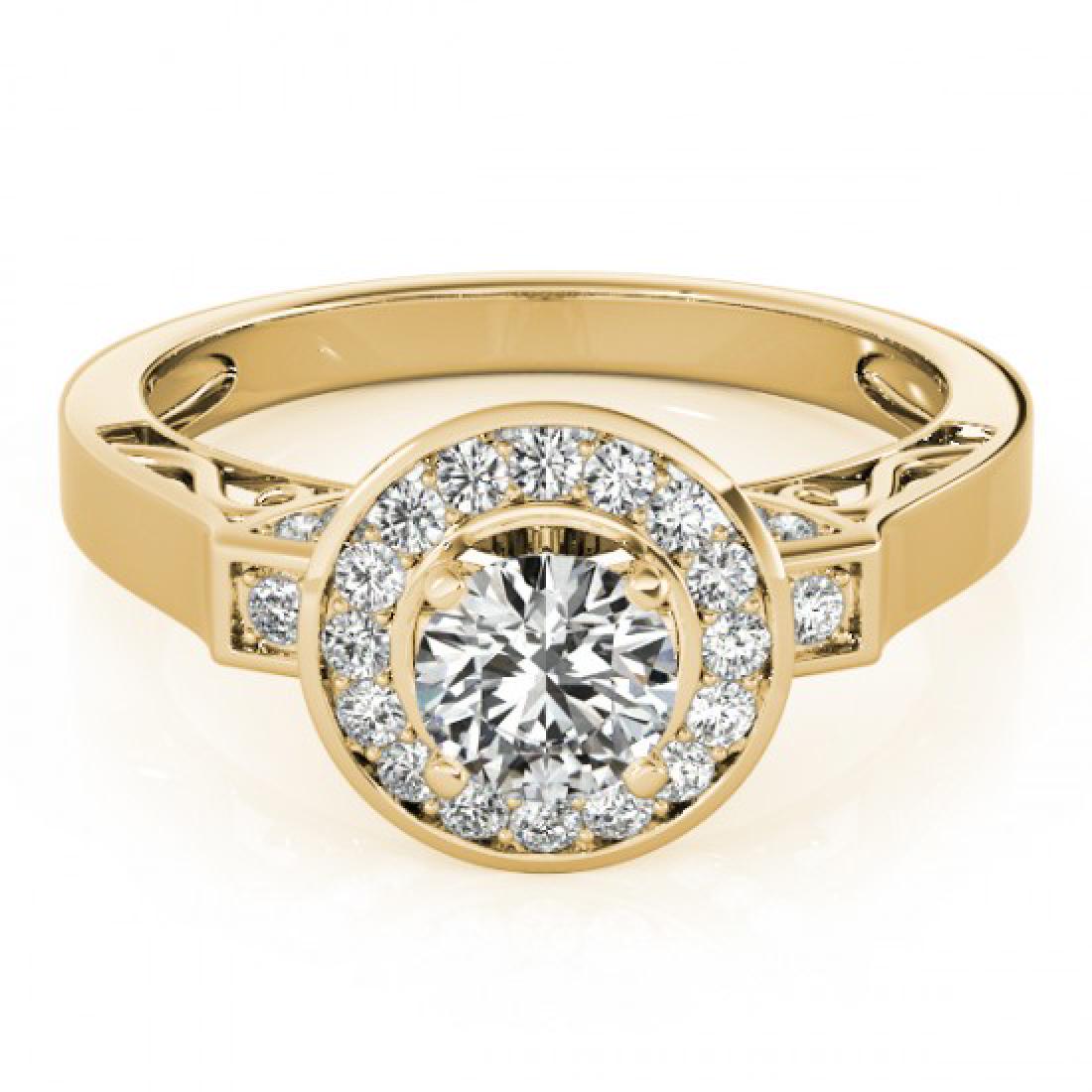 1.25 CTW Certified VS/SI Diamond Solitaire Halo Ring: REF-220A2X -27083 ---- 1.25 CTW Certified VS/SI Diamond Solitaire Halo Ring 18K Yellow Gold ---- Luxury Designer Brand Ring Appraised at $10,900 Certificate Number US27083 18k Yellow gold, Ring Size i