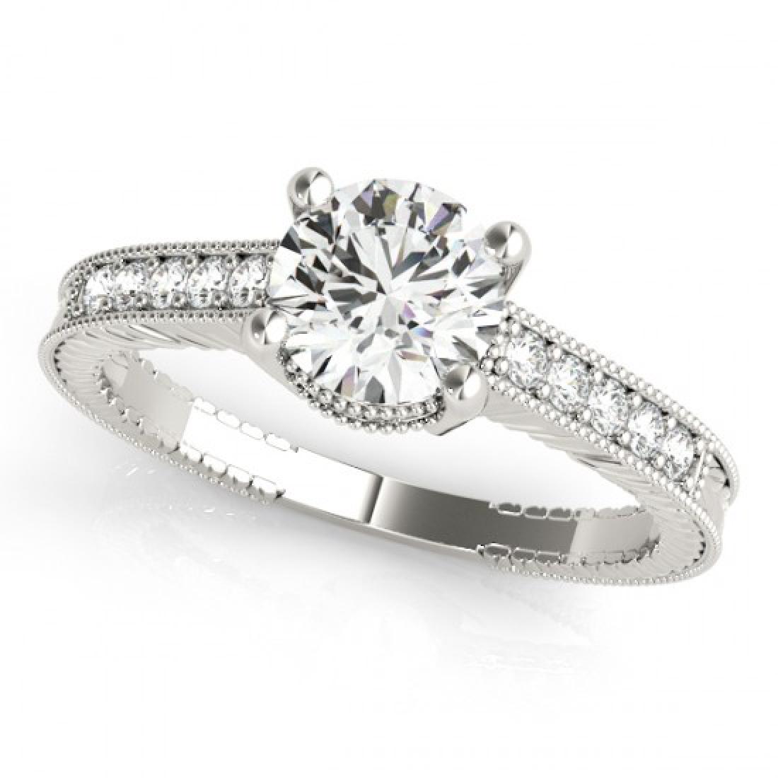 0.45 CTW Certified VS/SI Diamond Solitaire Antique Ring: REF-69N6Y -27381 ---- 0.45 CTW Certified VS/SI Diamond Solitaire Antique Ring 18K White Gold ---- Luxury Designer Brand Ring Appraised at $3,850 Certificate Number US27381 18k White gold, Ring Size is