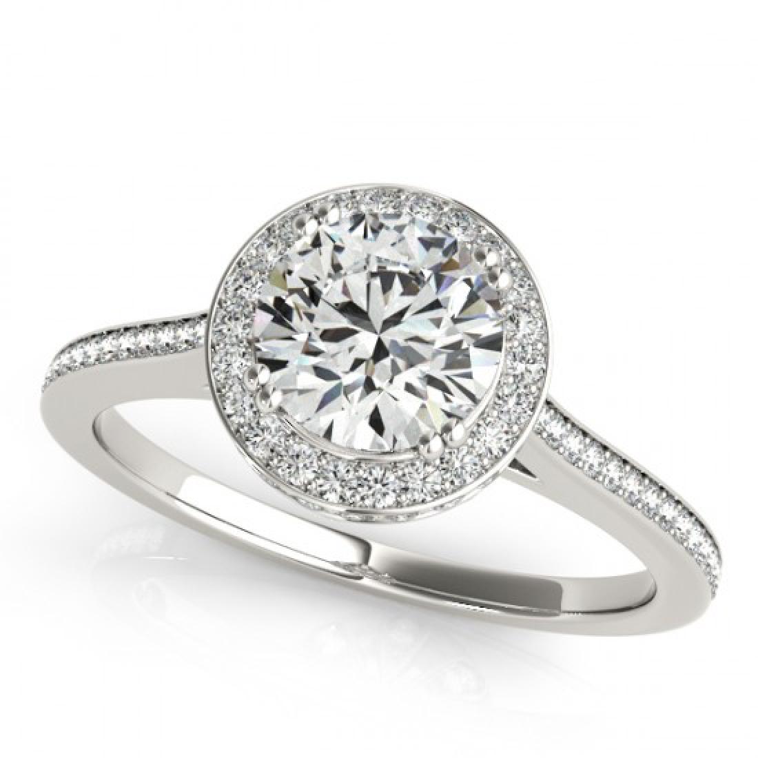 2.03 CTW Certified VS/SI Diamond Solitaire Halo Ring: REF-619K6W -26368 ---- 2.03 CTW Certified VS/SI Diamond Solitaire Halo Ring 18K White Gold ---- Luxury Designer Brand Ring Appraised at $38,950 Certificate Number US26368 18k White gold, Ring Size is 