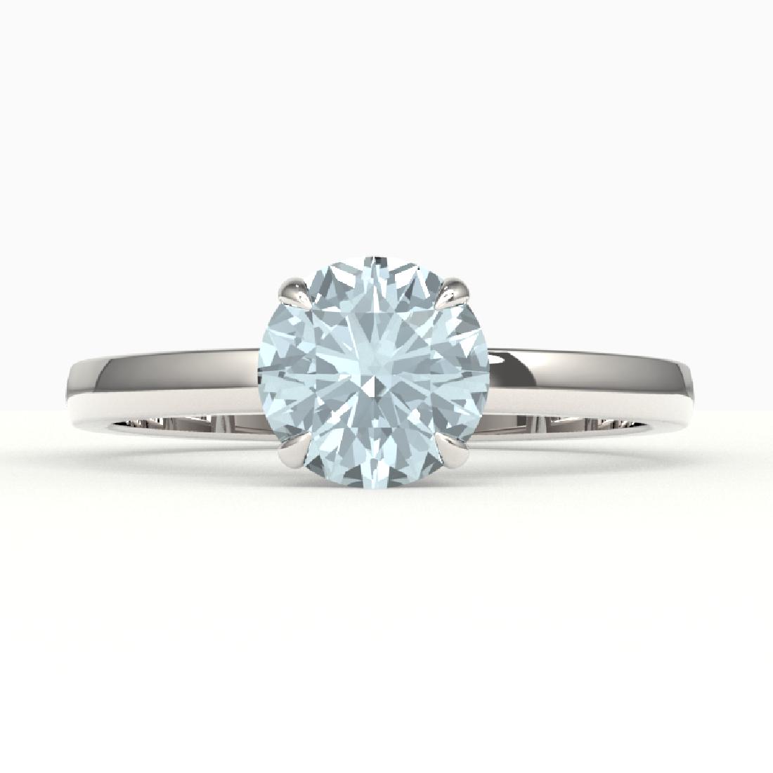 2 CTW Sky Blue Topaz Designer Solitaire Engagement Ring: REF-36Y2K -22246 ---- 2 CTW Sky Blue Topaz Designer Solitaire Engagement Ring 18K White Gold ---- Luxury Designer Brand Ring Appraised at $2,600 Certificate Number US22246 18k White gold, Ring Size is