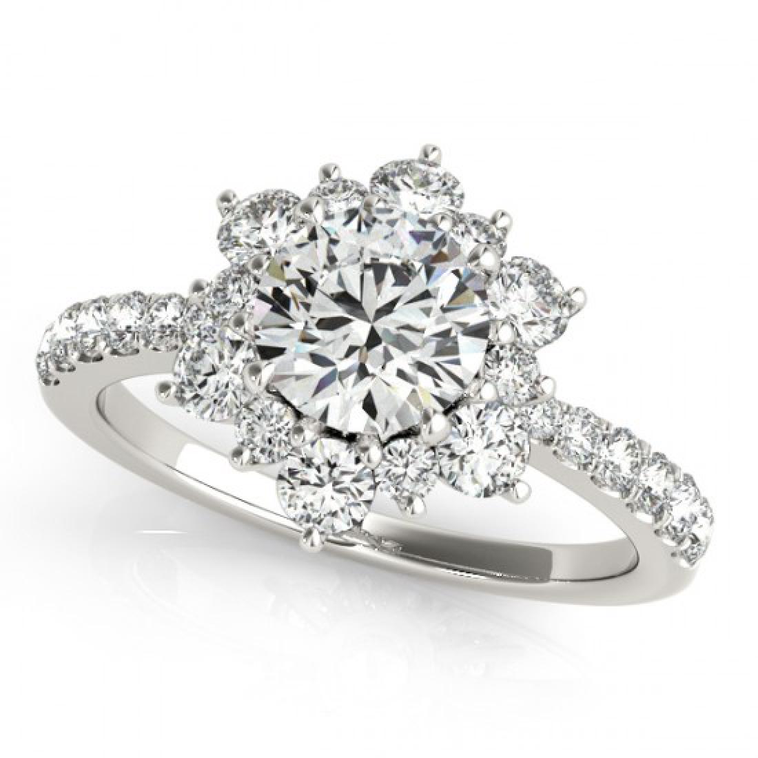 2 CTW Certified VS/SI Diamond Solitaire Halo Ring 18K: REF-410Y4K -26503 ---- 2 CTW Certified VS/SI Diamond Solitaire Halo Ring 18K White Gold ---- Luxury Designer Brand Ring Appraised at $20,300 Certificate Number US26503 18k White gold, Ring Size is 7, 