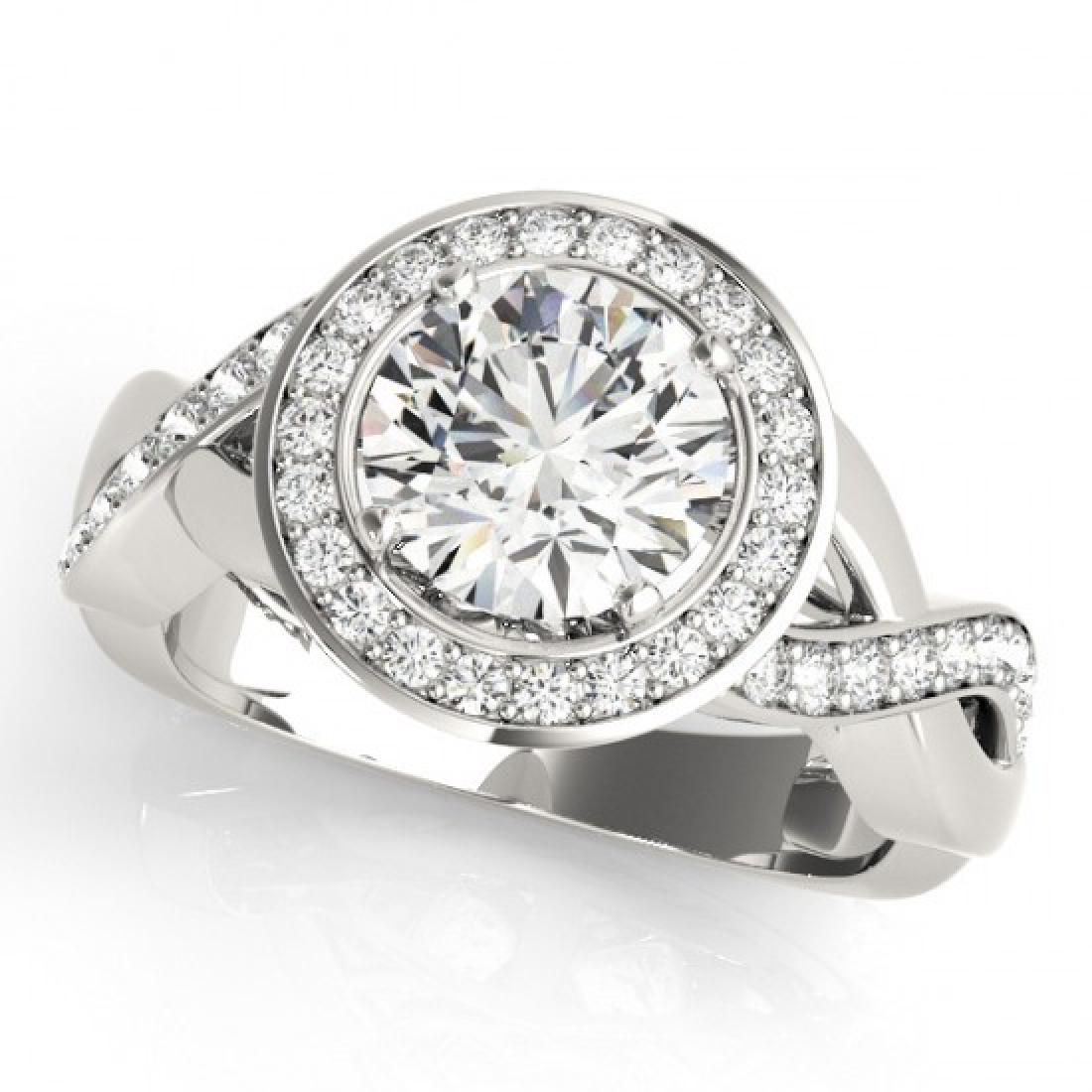 2 CTW Certified VS/SI Diamond Solitaire Halo Ring 18K: REF-541A3X -26176 ---- 2 CTW Certified VS/SI Diamond Solitaire Halo Ring 18K White Gold ---- Luxury Designer Brand Ring Appraised at $26,800 Certificate Number US26176 18k White gold, Ring Size is 7, 