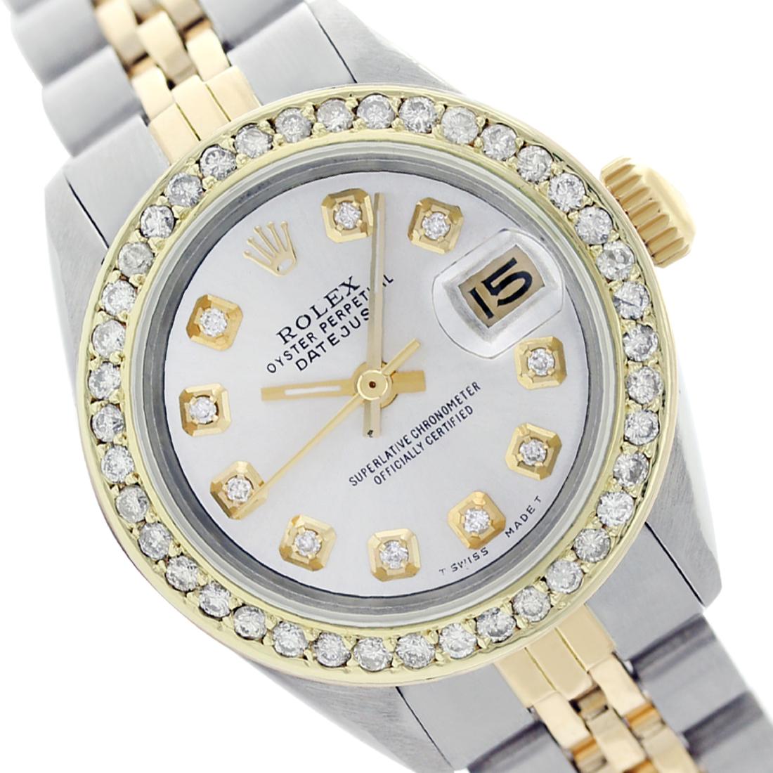 Rolex Ladies Two Tone 14K Gold/SS, Diamond Dial &: REF-434W4H ---- Rolex Ladies Two Tone 14K Gold/ss, Diamond Dial & Diamond Bezel, Sapphire CrystalThis watch is in Excellent Condition.Newly serviced & Polished to Factory specifications. Prepetual, Se