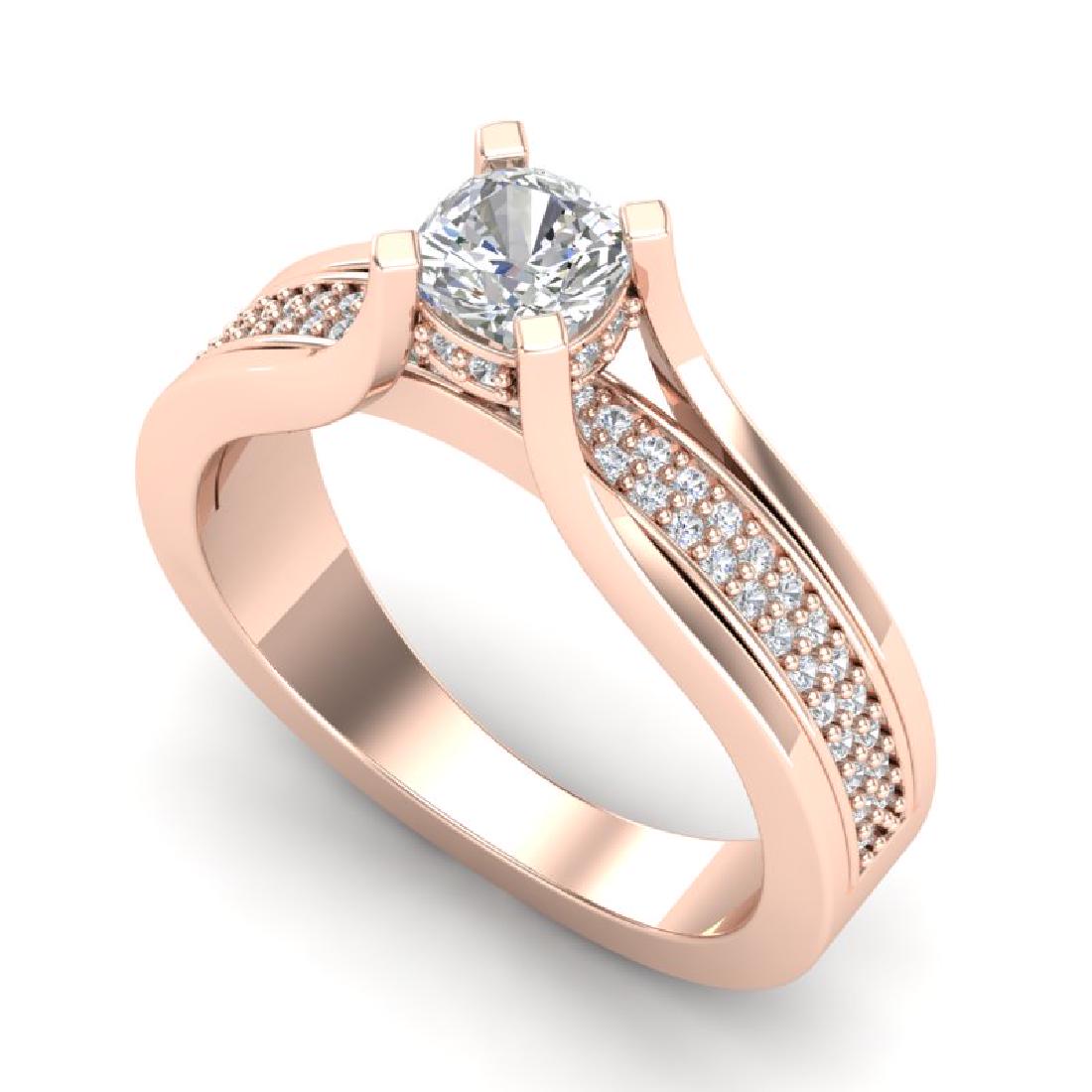 1.01 CTW Cushion VS/SI Diamond Solitaire Micro Pave: REF-200F2N -37161 ---- 1.01 CTW Cushion VS/SI Diamond Solitaire Micro Pave Ring 18K Rose Gold ---- Luxury Designer Brand Ring Appraised at $8,800 Certificate Number US37161 18k Rose gold, Ring Size is