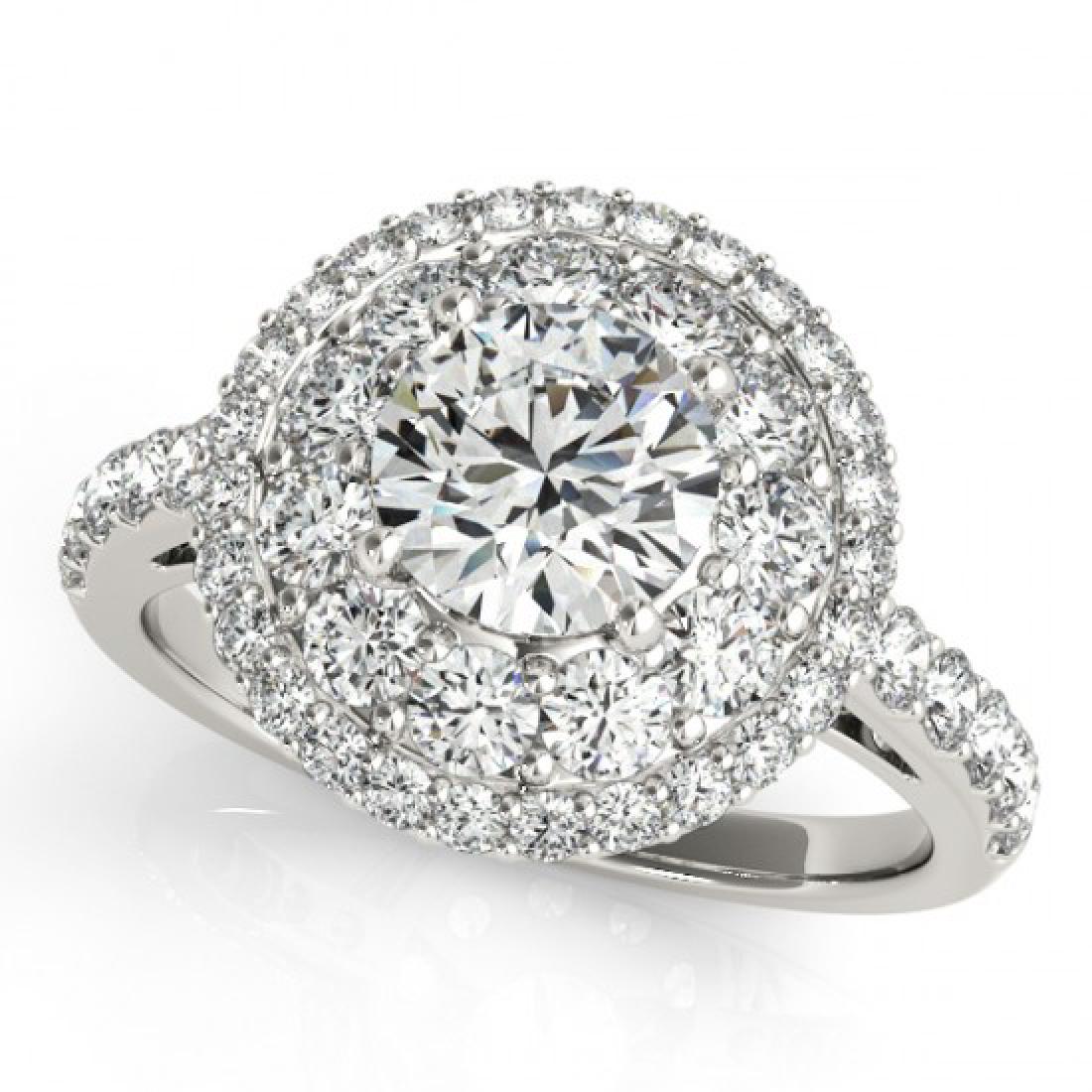 1.88 CTW Certified VS/SI Diamond 2Pc Wedding Set: REF-200W2F -30933 ---- 1.88 CTW Certified VS/SI Diamond 2Pc Wedding Set Solitaire Halo 14K White Gold ---- Luxury Designer Brand 2 Pc Set Appraised at $9,900 Certificate Number US30933 14k White gold,