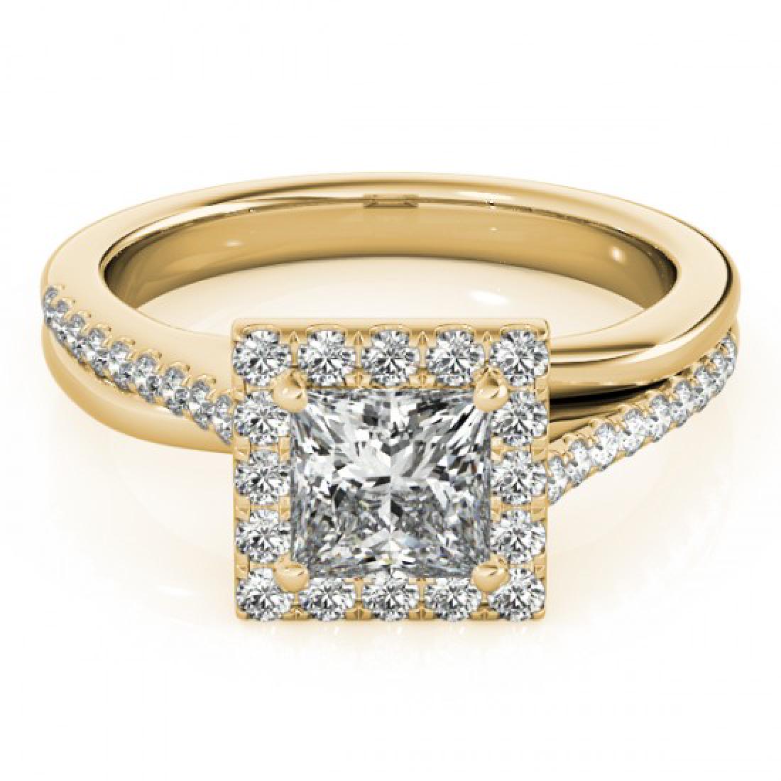 1.25 CTW Certified VS/SI Princess Diamond Solitaire: REF-245Y5K -27200 ---- 1.25 CTW Certified VS/SI Princess Diamond Solitaire Halo Ring 18K Yellow Gold ---- Luxury Designer Brand Ring Appraised at $12,150 Certificate Number US27200 18k Yellow gold, Ri