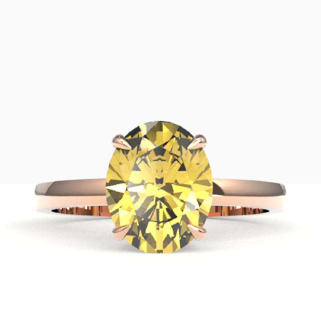 2.50 CTW Citrine Designer Inspired Solitaire Ring 14K: REF-24A5X -22057 ---- 2.50 CTW Citrine Designer Inspired Solitaire Ring 14K Rose Gold ---- Luxury Designer Brand Ring Appraised at $1,500 Certificate Number US22057 14k Rose gold, Ring Size is 7, Ring