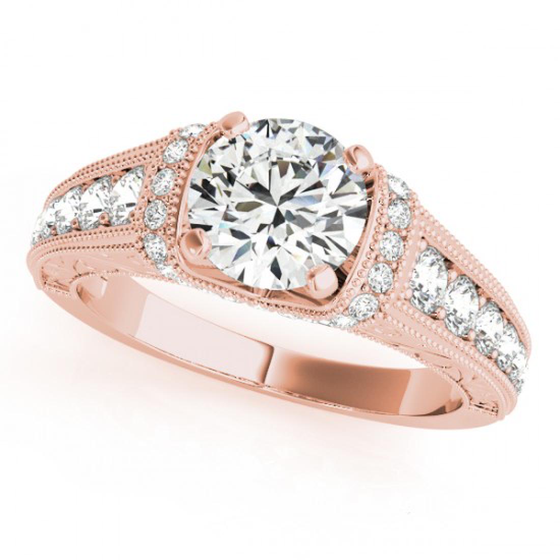1.75 CTW Certified VS/SI Diamond Solitaire Antique Ring: REF-521H5A -27406 ---- 1.75 CTW Certified VS/SI Diamond Solitaire Antique Ring 18K Rose Gold ---- Luxury Designer Brand Ring Appraised at $25,800 Certificate Number US27406 18k Rose gold, Ring Size is