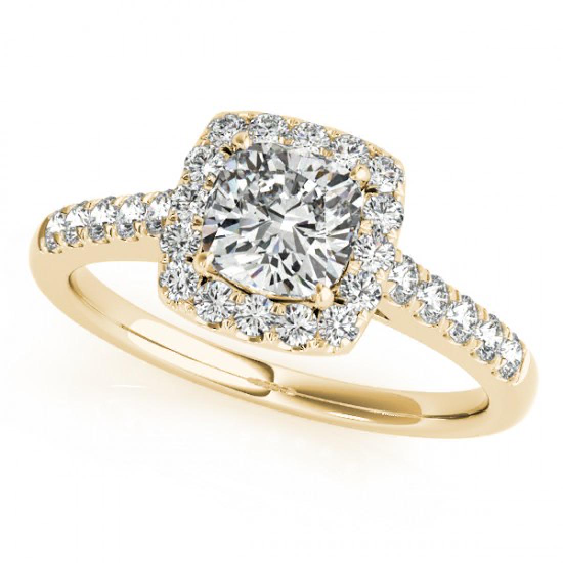 1.16 CTW Certified VS/SI Cushion Diamond Solitaire Halo: REF-216W4F -27125 ---- 1.16 CTW Certified VS/SI Cushion Diamond Solitaire Halo Ring 18K Yellow Gold ---- Luxury Designer Brand Ring Appraised at $9,500 Certificate Number US27125 18k Yellow gold, Ring