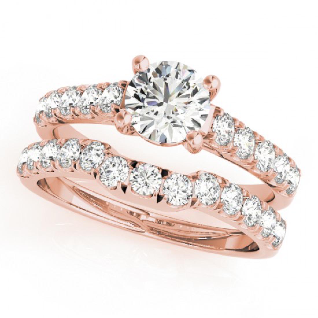 1.39 CTW Certified VS/SI Diamond 2Pc Set Solitaire: REF-215H5A -32088 ---- 1.39 CTW Certified VS/SI Diamond 2Pc Set Solitaire Wedding 14K Rose Gold ---- Luxury Designer Brand 2 Pc Set Appraised at $11,850 Certificate Number US32088 14k Rose gold, 2 Pc 