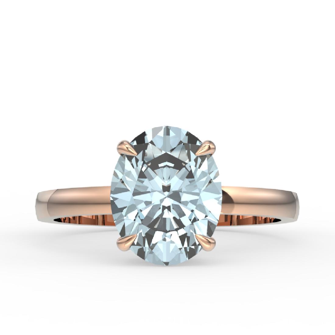 3.50 CTW Sky Blue Topaz Designer Inspired Solitaire: REF-24K5W -22085 ---- 3.50 CTW Sky Blue Topaz Designer Inspired Solitaire Ring 14K Rose Gold ---- Luxury Designer Brand Ring Appraised at $1,600 Certificate Number US22085 14k Rose gold, Ring Size is 