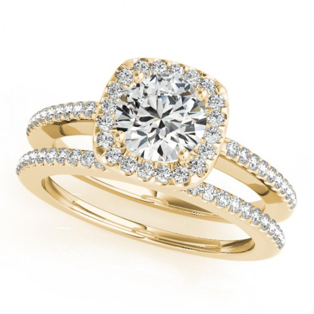 1.18 CTW Certified VS/SI Diamond 2Pc Wedding Set: REF-209K3W -30998 ---- 1.18 CTW Certified VS/SI Diamond 2Pc Wedding Set Solitaire Halo 14K Yellow Gold ---- Luxury Designer Brand 2 Pc Set Appraised at $10,350 Certificate Number US30998 14k Yellow go