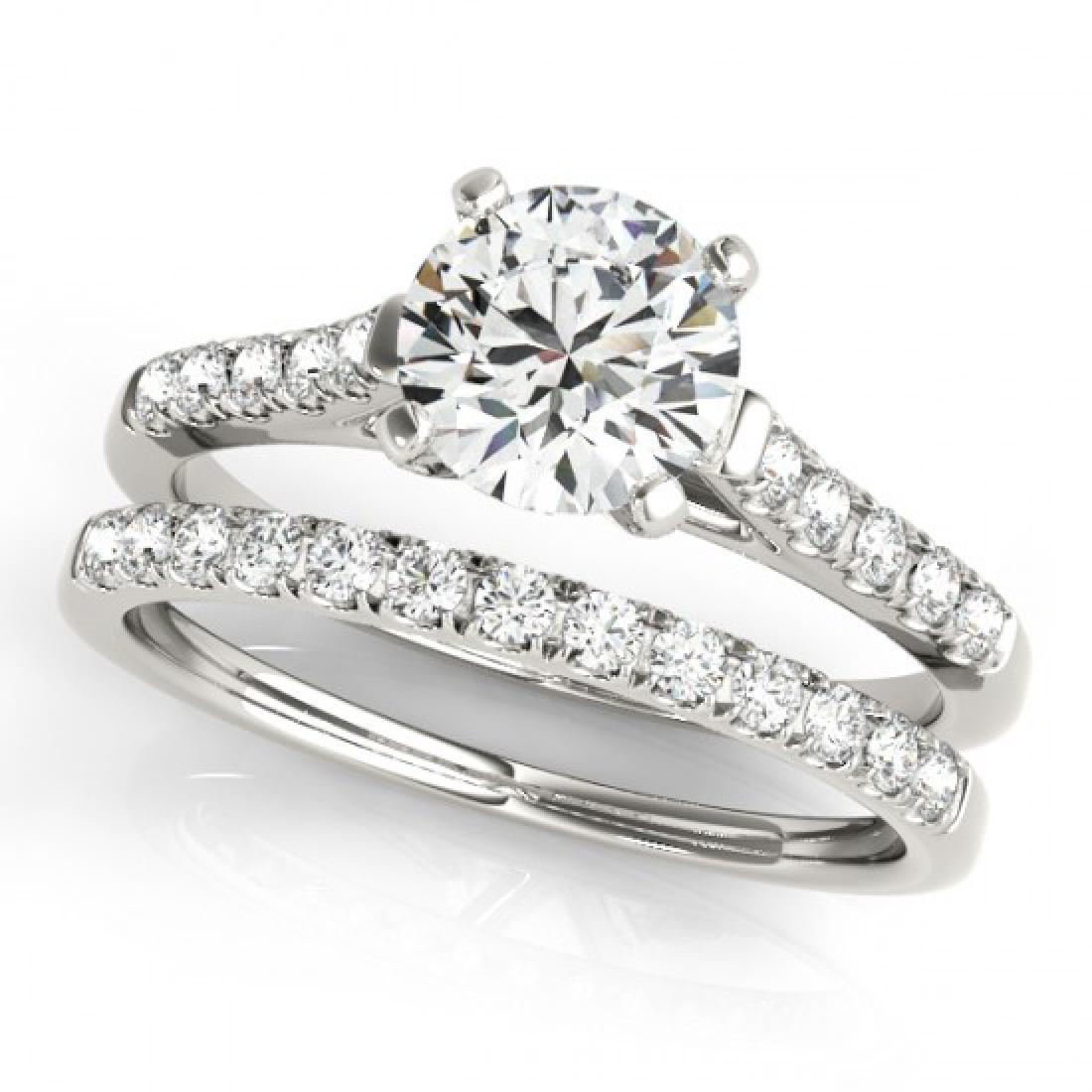 1.02 CTW Certified VS/SI Diamond Solitaire 2Pc Wedding: REF-134H5A -31688 ---- 1.02 CTW Certified VS/SI Diamond Solitaire 2Pc Wedding Set 14K White Gold ---- Luxury Designer Brand 2 Pc Set Appraised at $6,650 Certificate Number US31688 14k White gold, 2 Pc