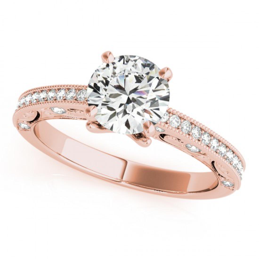1 CTW Certified VS/SI Diamond Solitaire Antique Ring: REF-203A5X -27376 ---- 1 CTW Certified VS/SI Diamond Solitaire Antique Ring 18K Rose Gold ---- Luxury Designer Brand Ring Appraised at $11,200 Certificate Number US27376 18k Rose gold, Ring Size is 7,