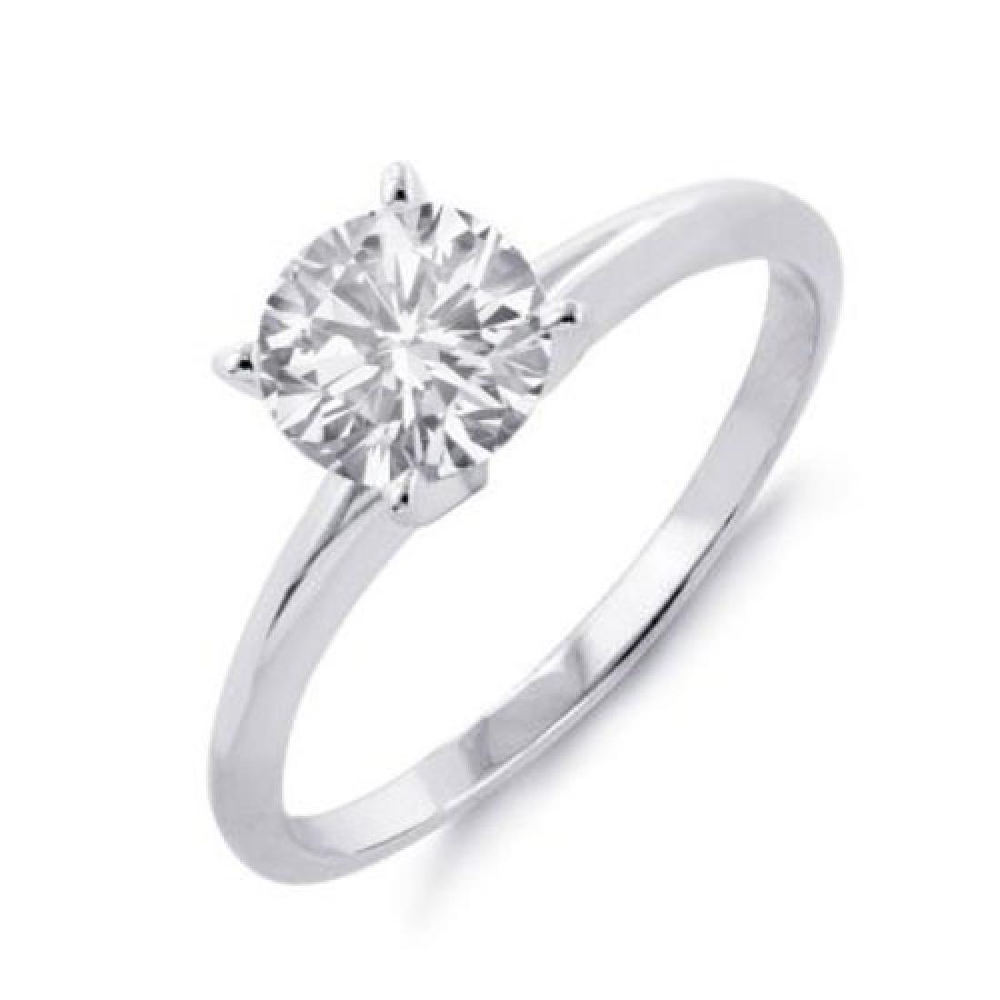 0.50 CTW Certified VS/SI Diamond Solitaire Ring 18K: REF-99K3W -12269 ---- 0.50 CTW Certified VS/SI Diamond Solitaire Ring 18K White Gold ---- Luxury Designer Brand Ring Appraised at $4,350 Certificate Number US12269 18k White gold, Ring Size is 6, Ring
