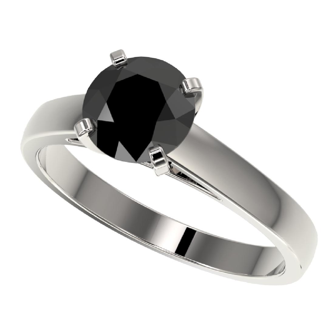 1.50 CTW Fancy Black VS Diamond Solitaire Engagement: REF-36M3H -33022 ---- 1.50 CTW Fancy Black VS Diamond Solitaire Engagement Ring 10K White Gold ---- Luxury Designer Brand Ring Appraised at $2,400 Certificate Number US33022 10k White gold, Ring Size 