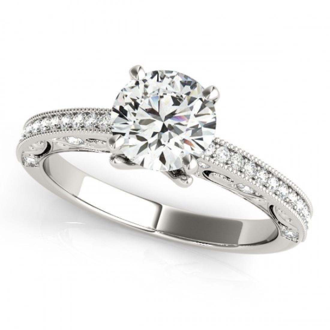 1 CTW Certified VS/SI Diamond Solitaire Antique Ring: REF-203Y5K -27375 ---- 1 CTW Certified VS/SI Diamond Solitaire Antique Ring 18K White Gold ---- Luxury Designer Brand Ring Appraised at $11,200 Certificate Number US27375 18k White gold, Ring Size is 