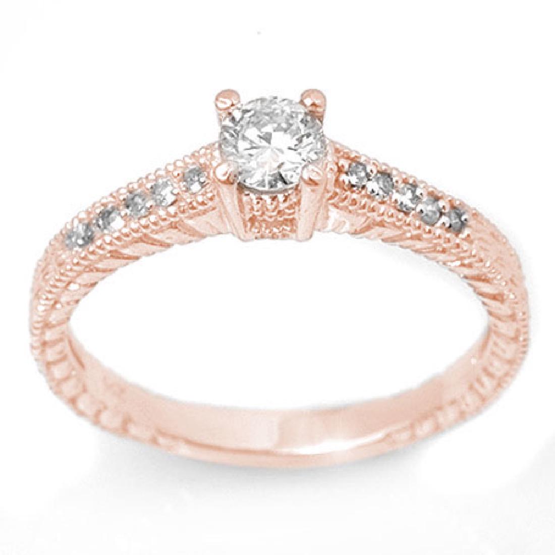 0.70 CTW Certified VS/SI Diamond Solitaire Ring 14K: REF-81A5X -13615 ---- 0.70 CTW Certified VS/SI Diamond Solitaire Ring 14K Rose Gold ---- Luxury Designer Brand Ring Appraised at $3,600 Certificate Number US13615 14k Rose gold, Ring Size is 6.5, Ring