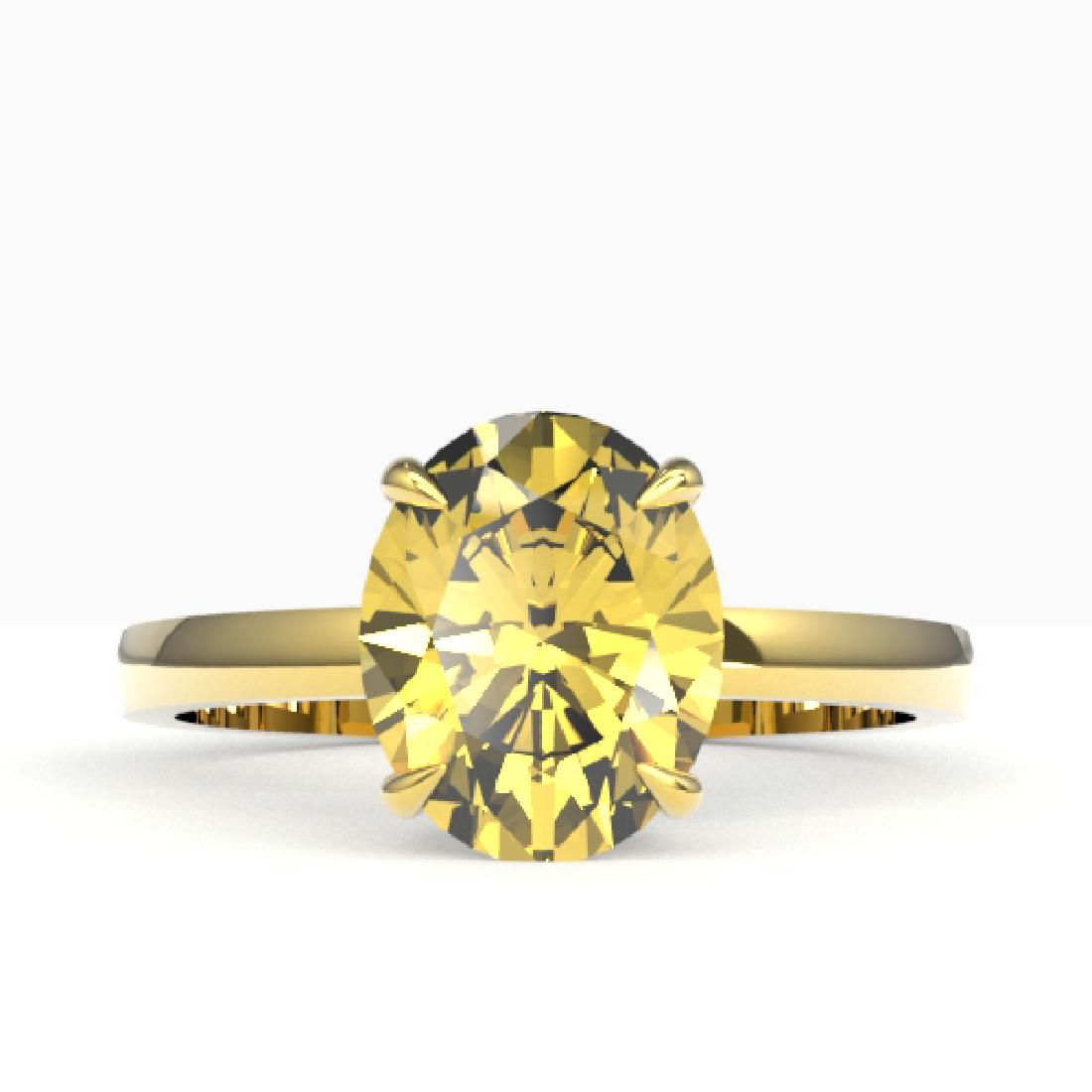 2.50 CTW Citrine Designer Inspired Solitaire Ring 18K: REF-36N2Y -22059 ---- 2.50 CTW Citrine Designer Inspired Solitaire Ring 18K Yellow Gold ---- Luxury Designer Brand Ring Appraised at $2,200 Certificate Number US22059 18k Yellow gold, Ring Size is 7, 