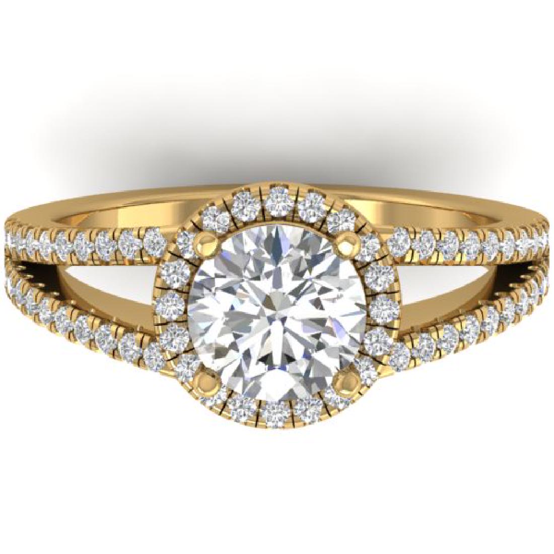 2 CTW Certified VS/SI Diamond Solitaire Micro Halo Ring: REF-512X2T -30380 ---- 2 CTW Certified VS/SI Diamond Solitaire Micro Halo Ring 14K Yellow Gold ---- Luxury Designer Brand Ring Appraised at $25,350 Certificate Number US30380 14k Yellow gold, Ring Siz