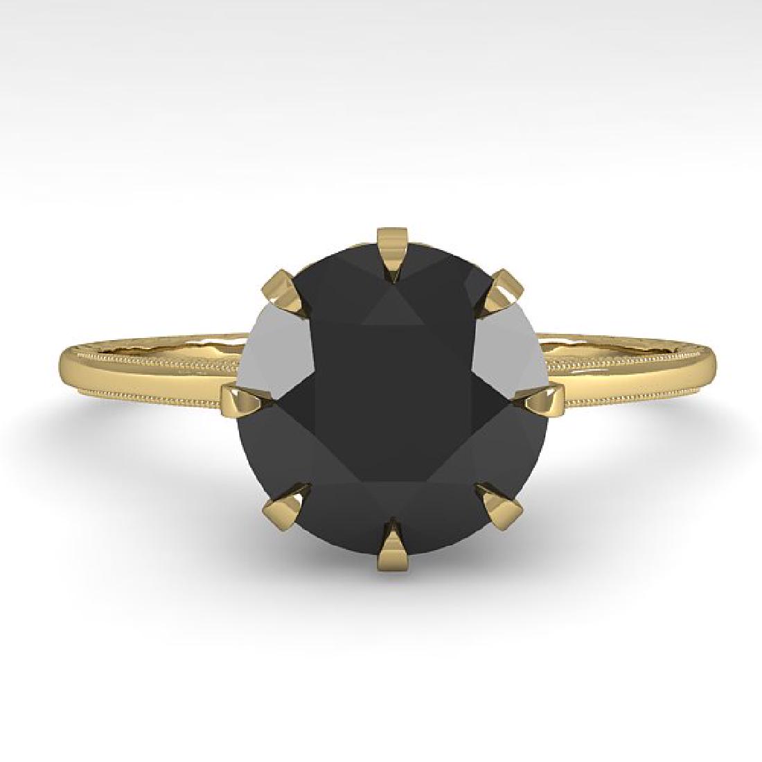 2.0 CTW Black Diamond Solitaire Engagement Ring Vintage: REF-78A2X -35773 ---- 2.0 CTW Black Diamond Solitaire Engagement Ring Vintage Size 7 18K Yellow Gold ---- Luxury Designer Brand Ring Appraised at $4,750 Certificate Number US35773 18k Yellow gold, Rin