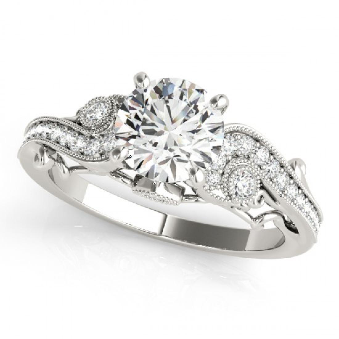1.5 CTW Certified VS/SI Diamond Solitaire Antique Ring: REF-488W5F -27414 ---- 1.5 CTW Certified VS/SI Diamond Solitaire Antique Ring 18K White Gold ---- Luxury Designer Brand Ring Appraised at $24,200 Certificate Number US27414 18k White gold, Ring Size i