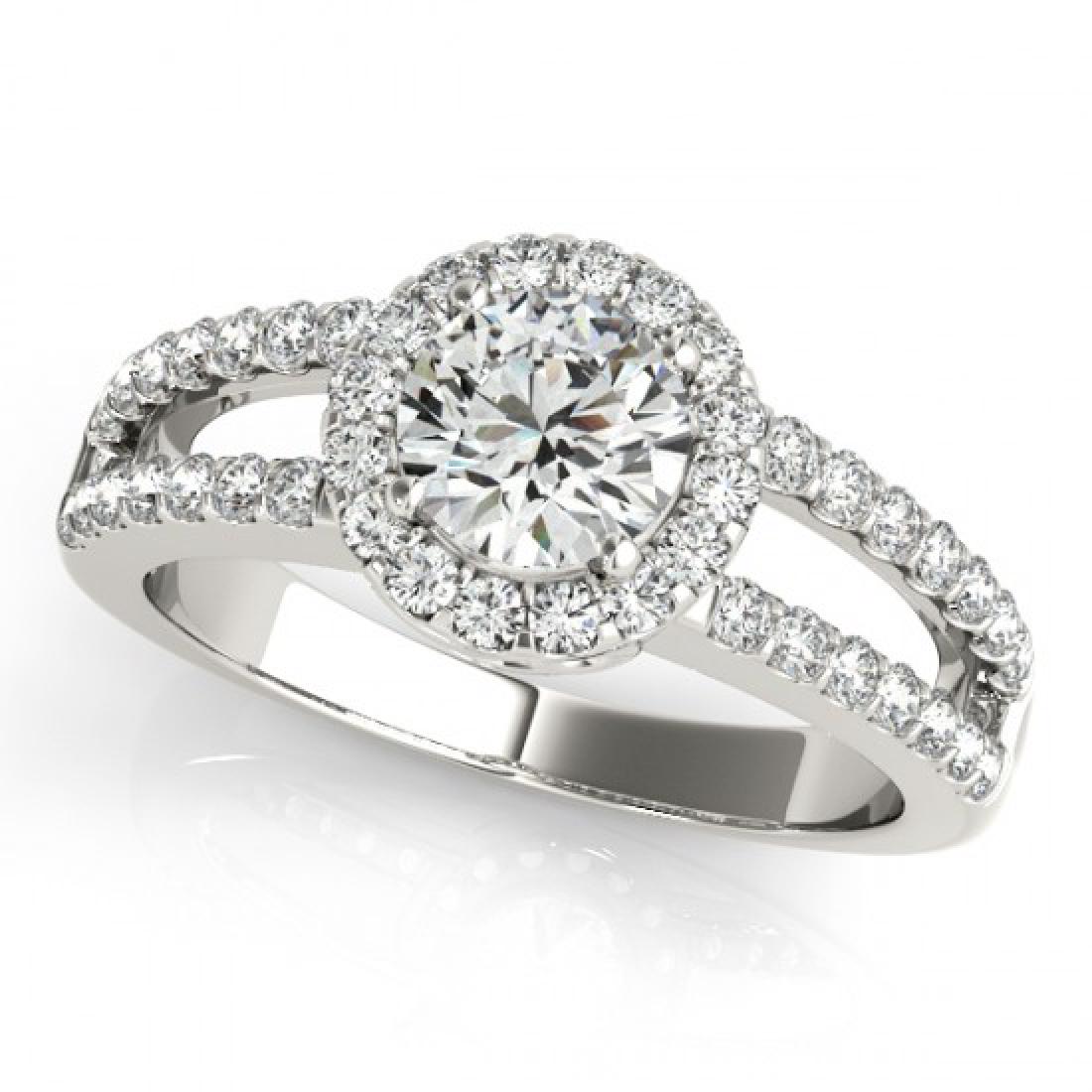 1.26 CTW Certified VS/SI Diamond Solitaire Halo Ring: REF-224K5W -26431 ---- 1.26 CTW Certified VS/SI Diamond Solitaire Halo Ring 18K White Gold ---- Luxury Designer Brand Ring Appraised at $11,100 Certificate Number US26431 18k White gold, Ring Size is 