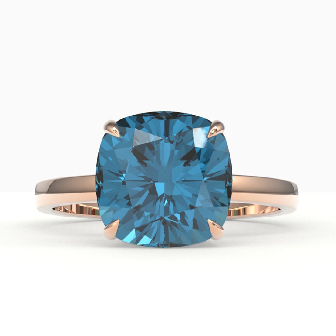 6 CTW London Blue Topaz Designer Inspired Solitaire: REF-31N6Y -22188 ---- 6 CTW London Blue Topaz Designer Inspired Solitaire Engagement Ring 14K Rose Gold ---- Luxury Designer Brand Ring Appraised at $2,100 Certificate Number US22188 14k Rose gold, Ri