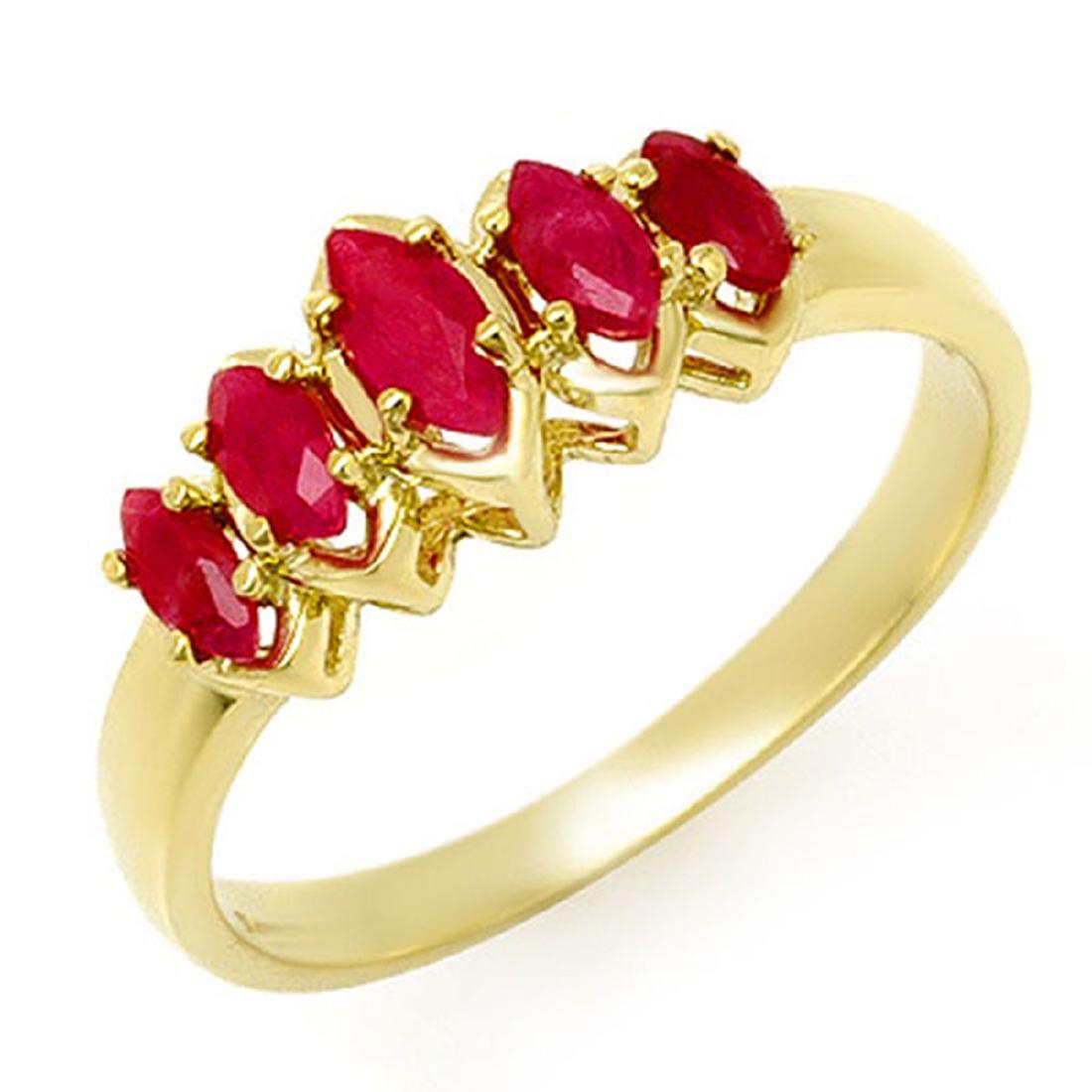 0.50 CTW Ruby Ring 10K Yellow Gold: REF-15Y5K -13134 ---- 0.50 CTW Ruby Ring 10K Yellow Gold ---- Luxury Designer Brand Ring Appraised at $1,000 Certificate Number US13134 10k Yellow gold, Ring Size is 7, Ring measuring approx. 1/2" x 1