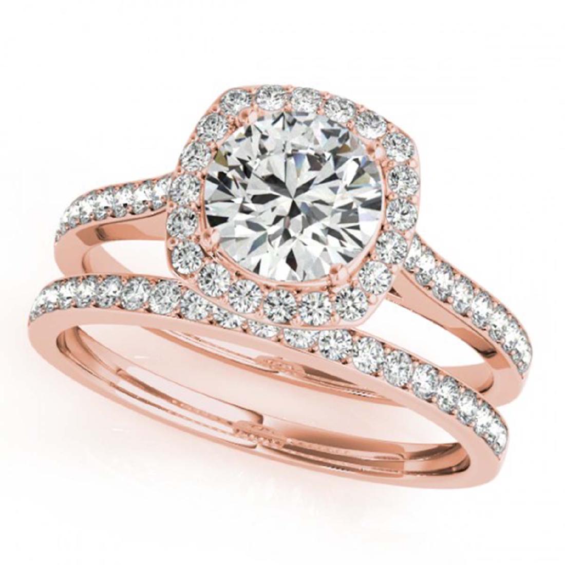 1.92 CTW Certified VS/SI Diamond 2Pc Wedding Set: REF-510W2F -31218 ---- 1.92 CTW Certified VS/SI Diamond 2Pc Wedding Set Solitaire Halo 14K Rose Gold ---- Luxury Designer Brand 2 Pc Set Appraised at $25,250 Certificate Number US31218 14k Rose gold, 