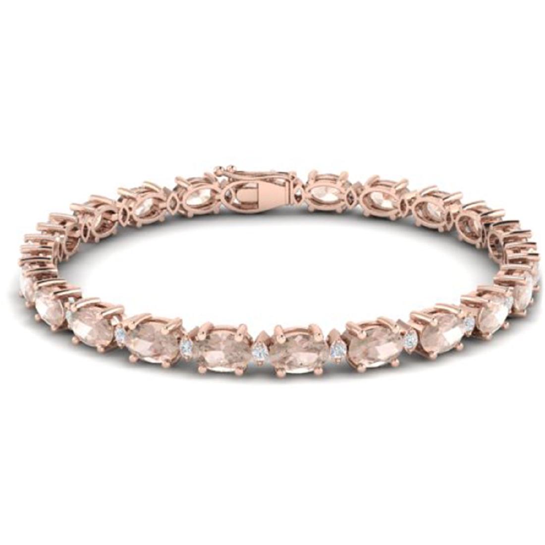 21.2 CTW Morganite & VS/SI Certified Diamond Eternity: REF-290M2H -29456 ---- 21.2 CTW Morganite & VS/SI Certified Diamond Eternity Bracelet 10K Rose Gold ---- Luxury Designer Brand Bracelet Appraised at $20,750 Certificate Number US29456 10k Rose gold, B