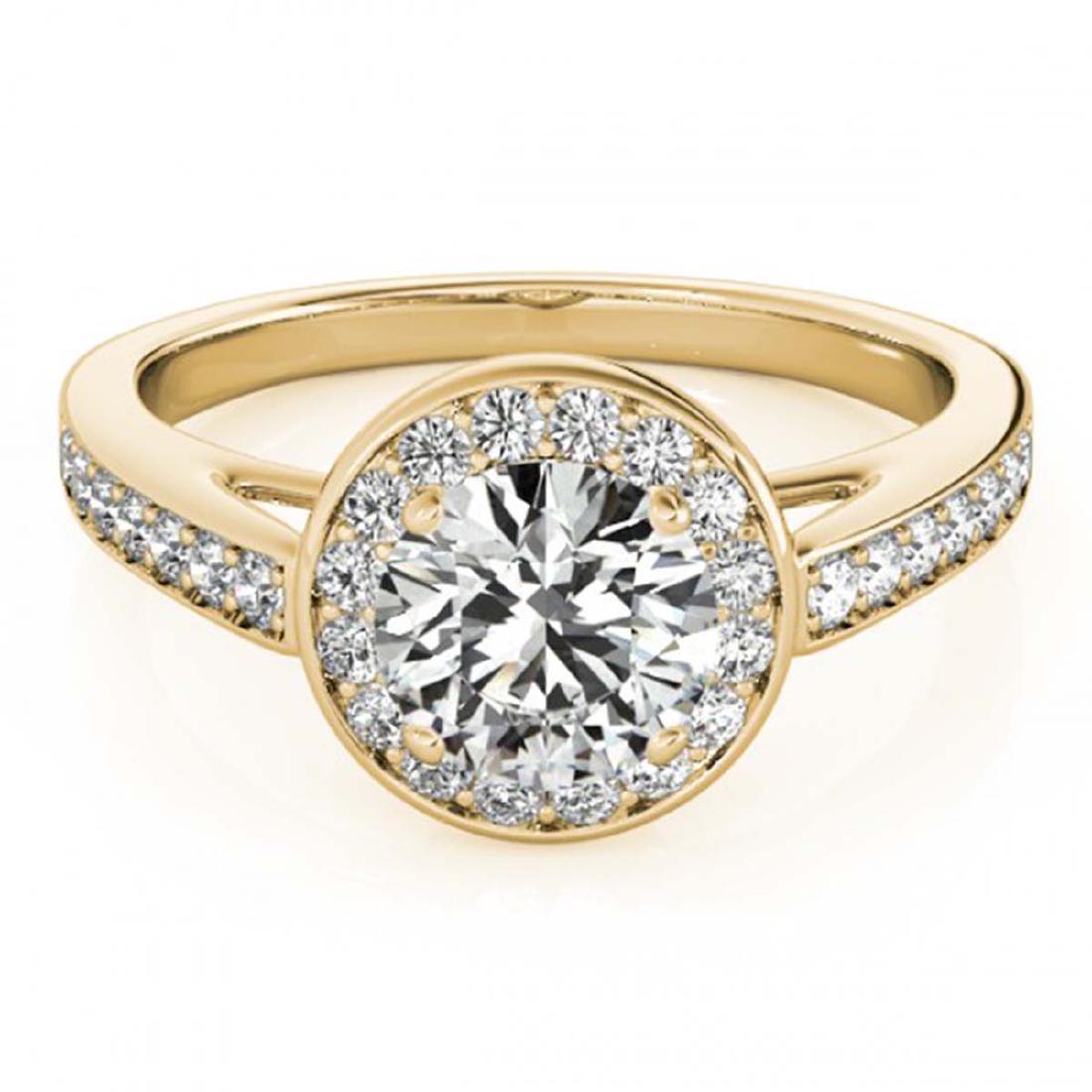 1.16 CTW Certified VS/SI Diamond Solitaire Halo Ring: REF-199K5W -26565 ---- 1.16 CTW Certified VS/SI Diamond Solitaire Halo Ring 18K Yellow Gold ---- Luxury Designer Brand Ring Appraised at $10,950 Certificate Number US26565 18k Yellow gold, Ring Size i
