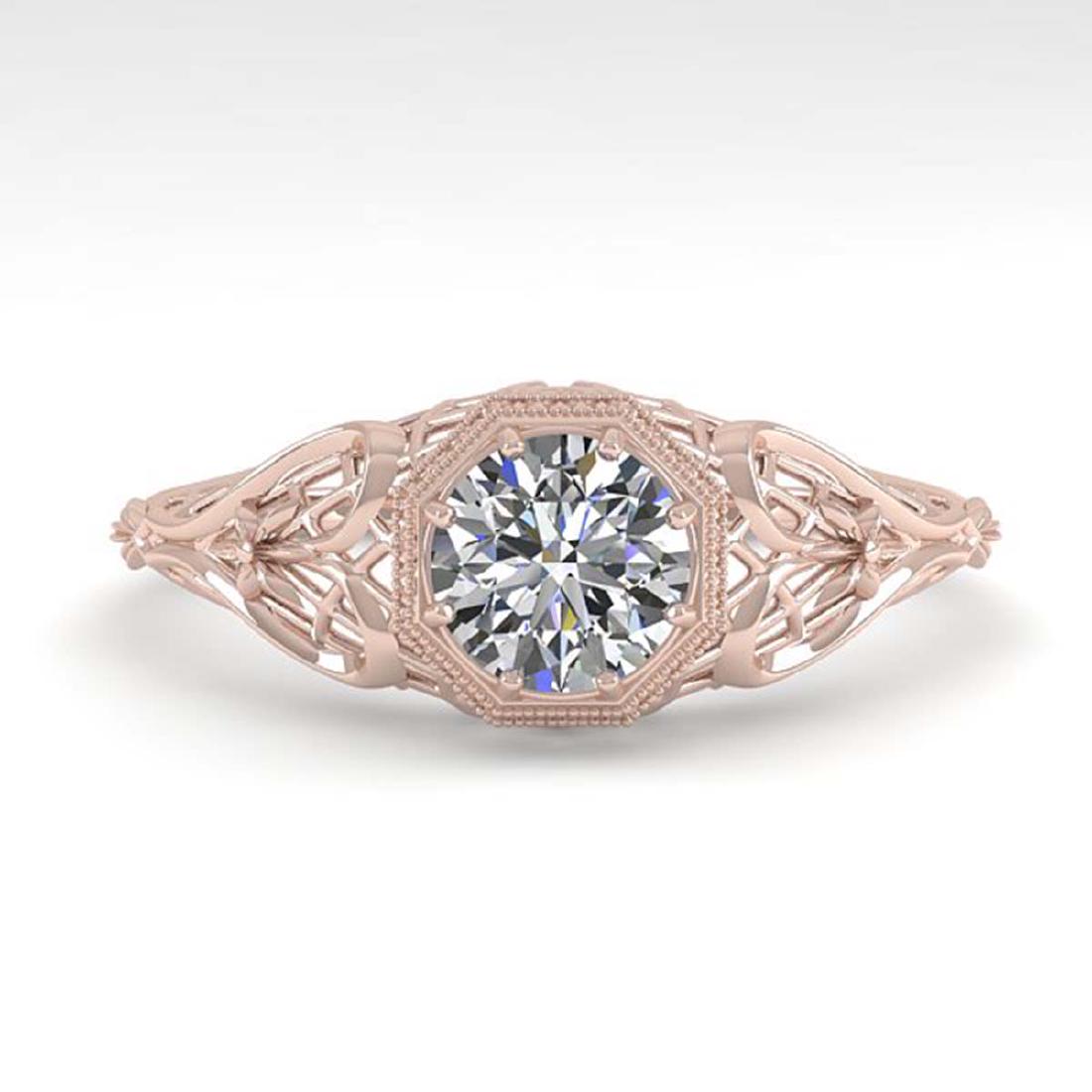 0.50 CTW VS/SI Diamond Solitaire Engagement Ring 18K: REF-104N8Y -36014 ---- 0.50 CTW VS/SI Diamond Solitaire Engagement Ring 18K Rose Gold ---- Luxury Designer Brand Ring Appraised at $5,200 Certificate Number US36014 18k Rose gold, Ring Size is 7, Ring