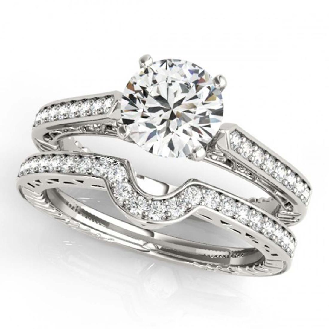 0.67 CTW Certified VS/SI Diamond Solitaire 2Pc Wedding: REF-107K3W -31514 ---- 0.67 CTW Certified VS/SI Diamond Solitaire 2Pc Wedding Set Antique 14K White Gold ---- Luxury Designer Brand 2 Pc Set Appraised at $5,300 Certificate Number US31514 14k White go