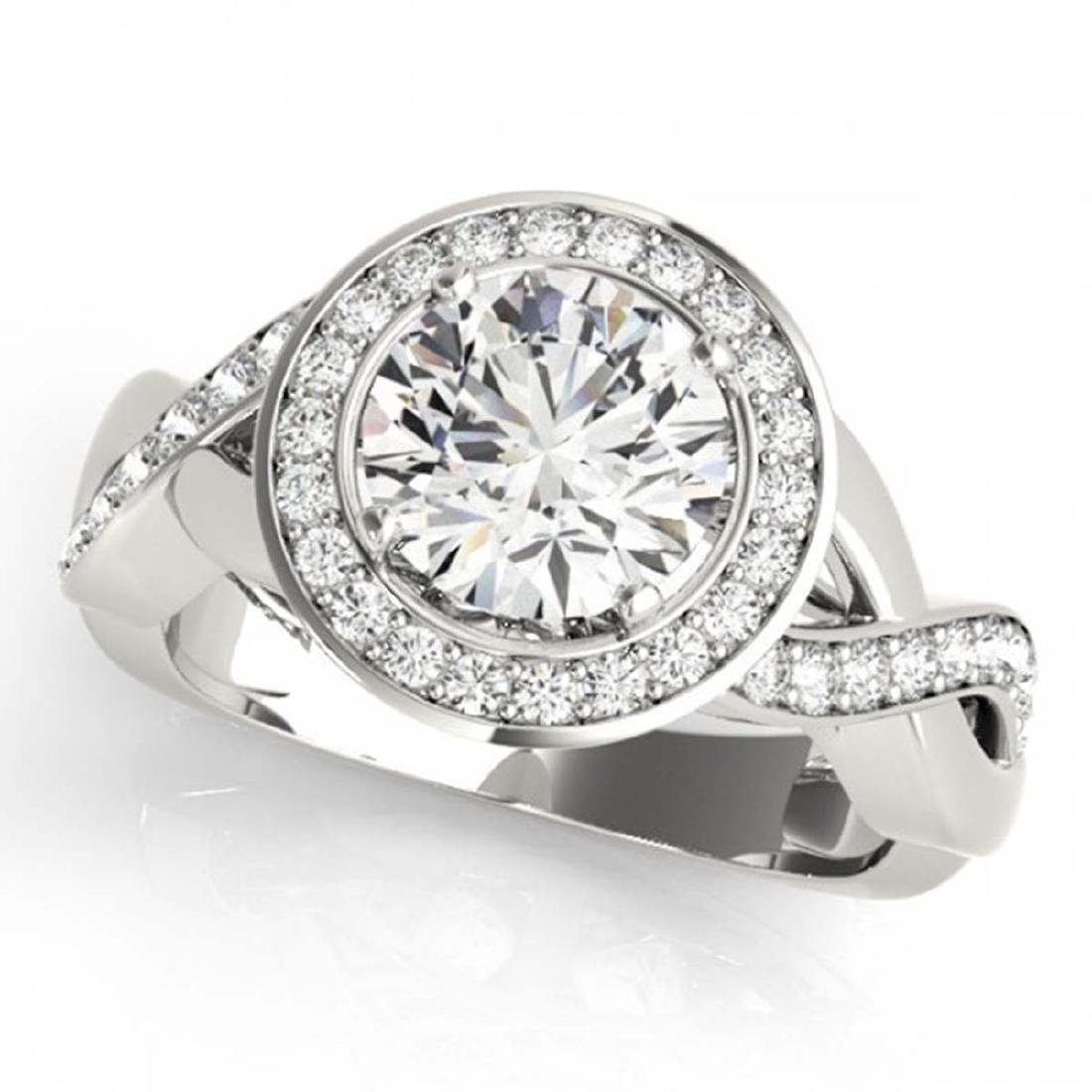 2 CTW Certified VS/SI Diamond Solitaire Halo Ring 18K: REF-541A3X -26176 ---- 2 CTW Certified VS/SI Diamond Solitaire Halo Ring 18K White Gold ---- Luxury Designer Brand Ring Appraised at $26,800 Certificate Number US26176 18k White gold, Ring Size is 7, 