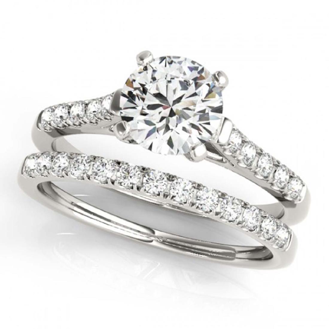 1.02 CTW Certified VS/SI Diamond Solitaire 2Pc Wedding: REF-134H5A -31688 ---- 1.02 CTW Certified VS/SI Diamond Solitaire 2Pc Wedding Set 14K White Gold ---- Luxury Designer Brand 2 Pc Set Appraised at $6,650 Certificate Number US31688 14k White gold, 2 Pc