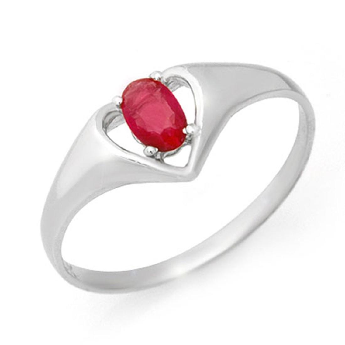 0.25 CTW Ruby Ring 10K White Gold: REF-9F3N -12419 ---- 0.25 CTW Ruby Ring 10K White Gold ---- Luxury Designer Brand Ring Appraised at $600 Certificate Number US12419 10k White gold, Ring Size is 7, Ring measuring approx. 1/4" x 1/4" ,