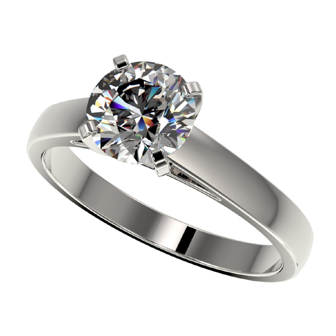 1.50 CTW Certified H-SI/I Quality Diamond Solitaire: REF-339H2A -33019 ---- 1.50 CTW Certified H-SI/I Quality Diamond Solitaire Engagement Ring 10K White Gold ---- Luxury Designer Brand Ring Appraised at $24,850 Certificate Number US33019 10k White gold