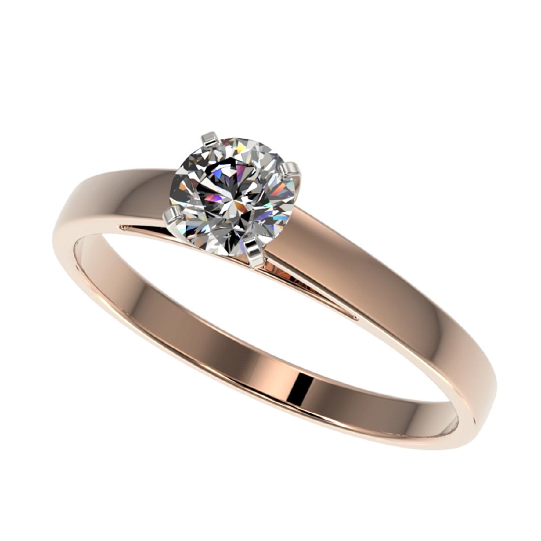 0.55 CTW Certified H-SI/I Quality Diamond Solitaire: REF-54H2A -36465 ---- 0.55 CTW Certified H-SI/I Quality Diamond Solitaire Engagement Ring 10K Rose Gold ---- Luxury Designer Brand Ring Appraised at $3,600 Certificate Number US36465 10k Rose gold, Ri