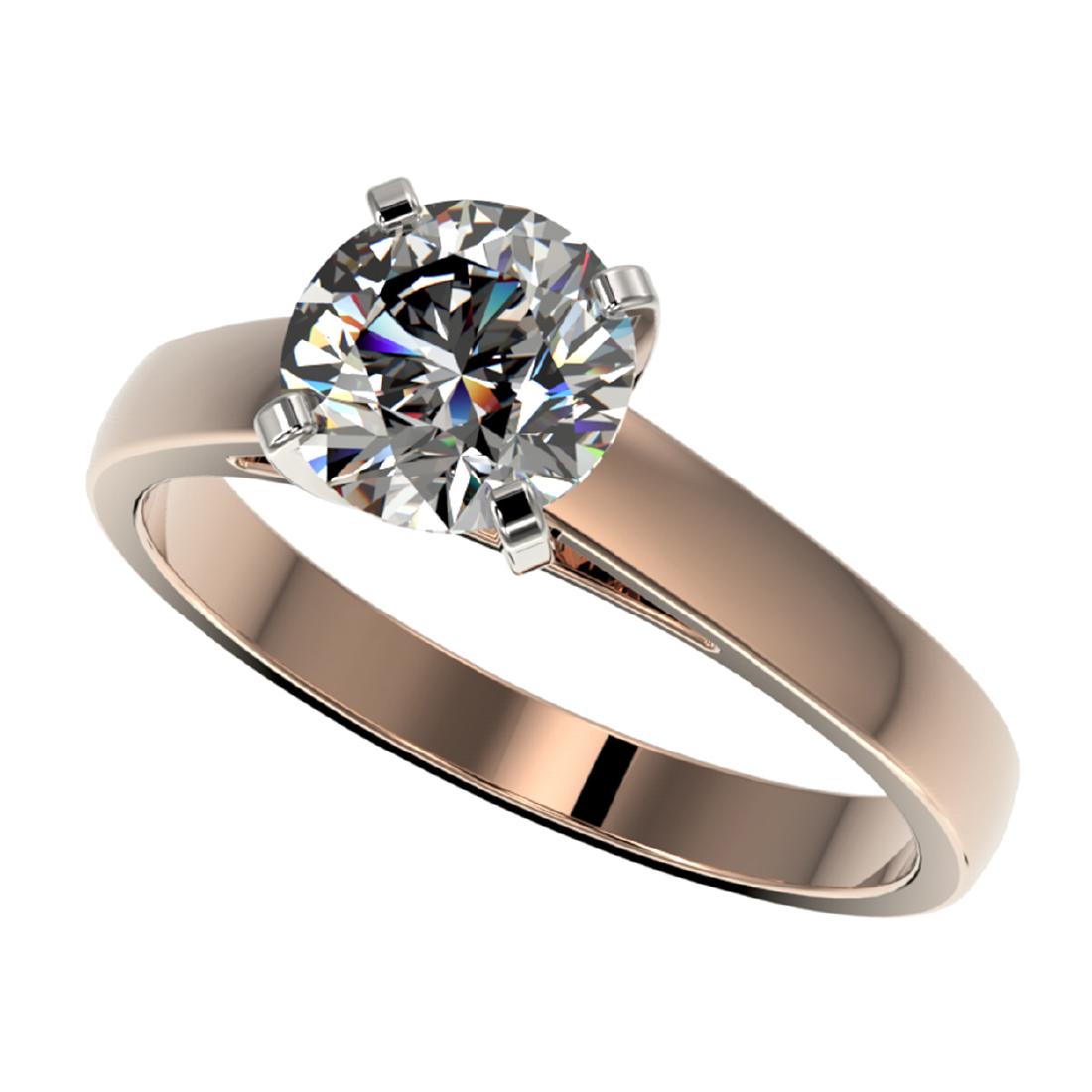 1.55 CTW Certified H-SI/I Quality Diamond Solitaire: REF-339F2N -36546 ---- 1.55 CTW Certified H-SI/I Quality Diamond Solitaire Engagement Ring 10K Rose Gold ---- Luxury Designer Brand Ring Appraised at $24,850 Certificate Number US36546 10k Rose gold, 