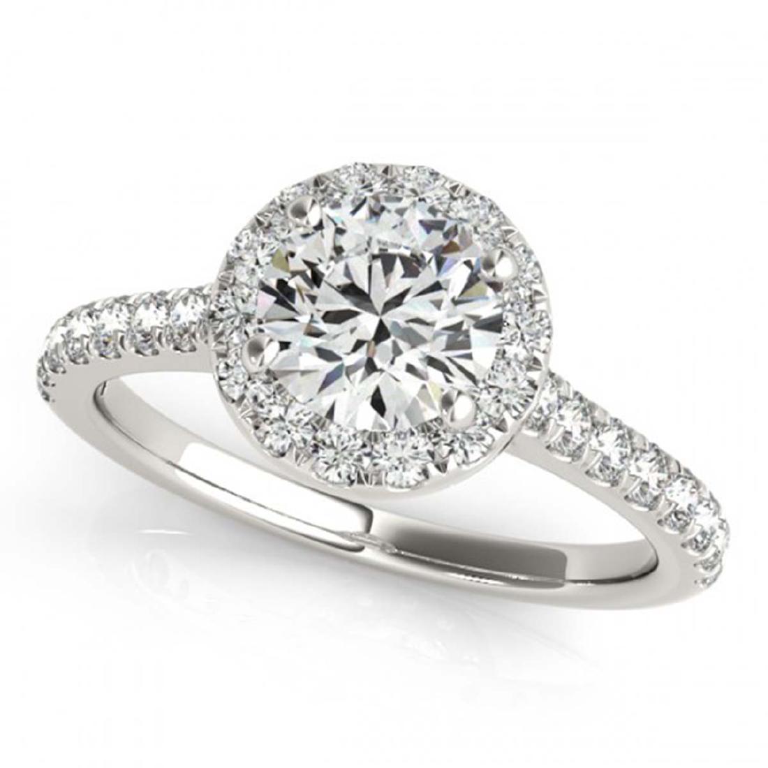 1.7 CTW Certified VS/SI Diamond Solitaire Halo Ring 18K: REF-428N5Y -26395 ---- 1.7 CTW Certified VS/SI Diamond Solitaire Halo Ring 18K White Gold ---- Luxury Designer Brand Ring Appraised at $25,700 Certificate Number US26395 18k White gold, Ring Size is 7