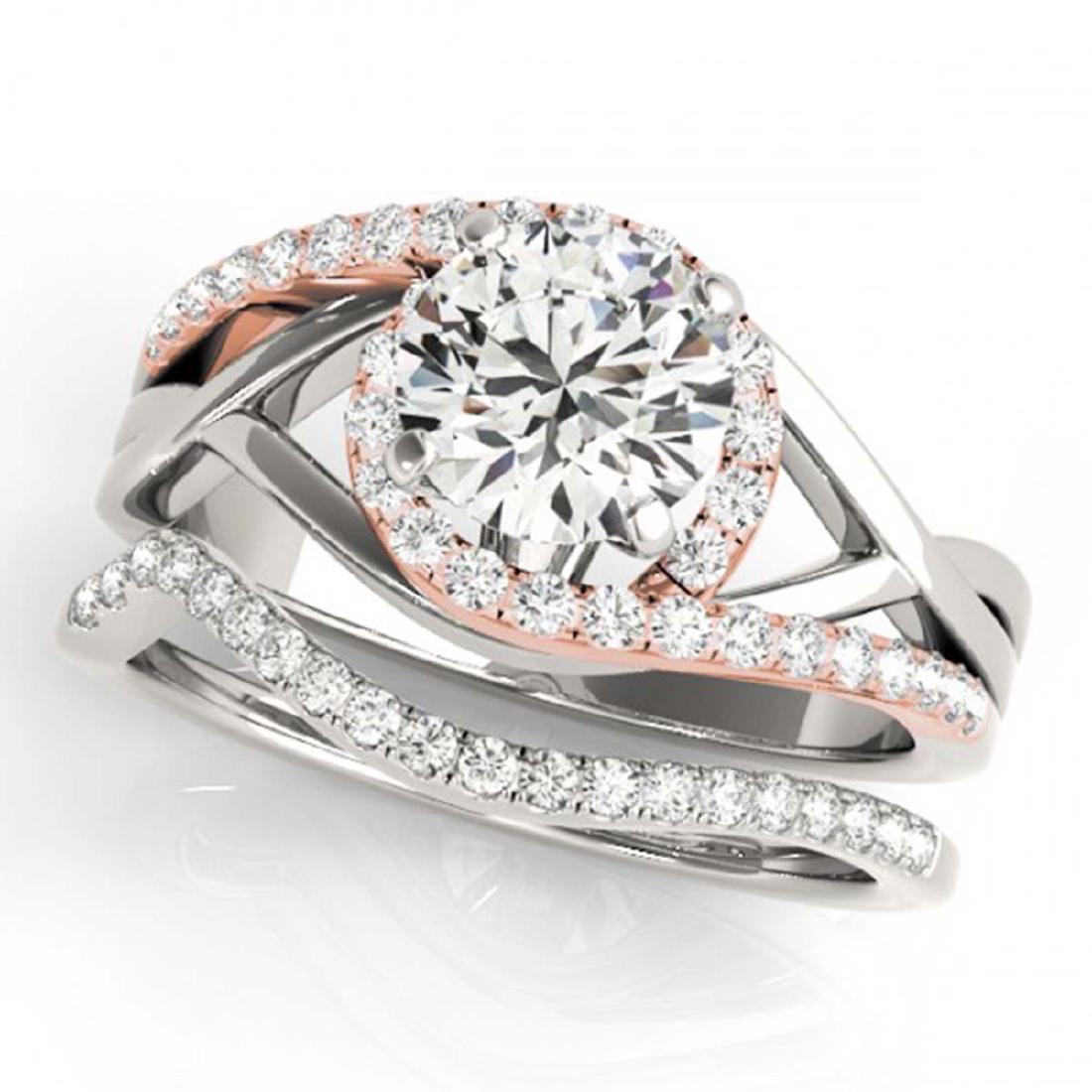 2 CTW Certified VS/SI Diamond Bypass Solitaire 2Pc Set: REF-568H8A -31797 ---- 2 CTW Certified VS/SI Diamond Bypass Solitaire 2Pc Set 14K White & Rose Gold ---- Luxury Designer Brand 2 Pc Set Appraised at $34,150 Certificate Number US31797 14k White & Rose